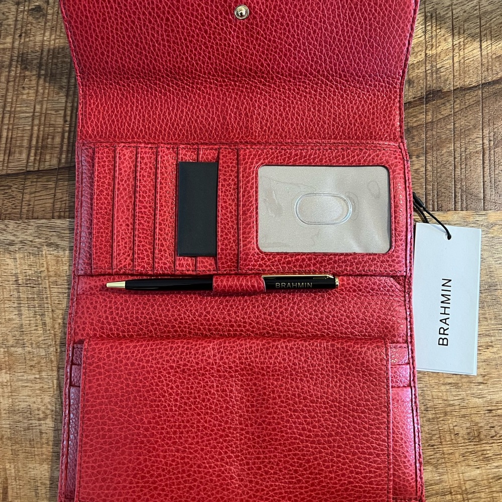 Red Brahmin Checkbook Wallet new with tag